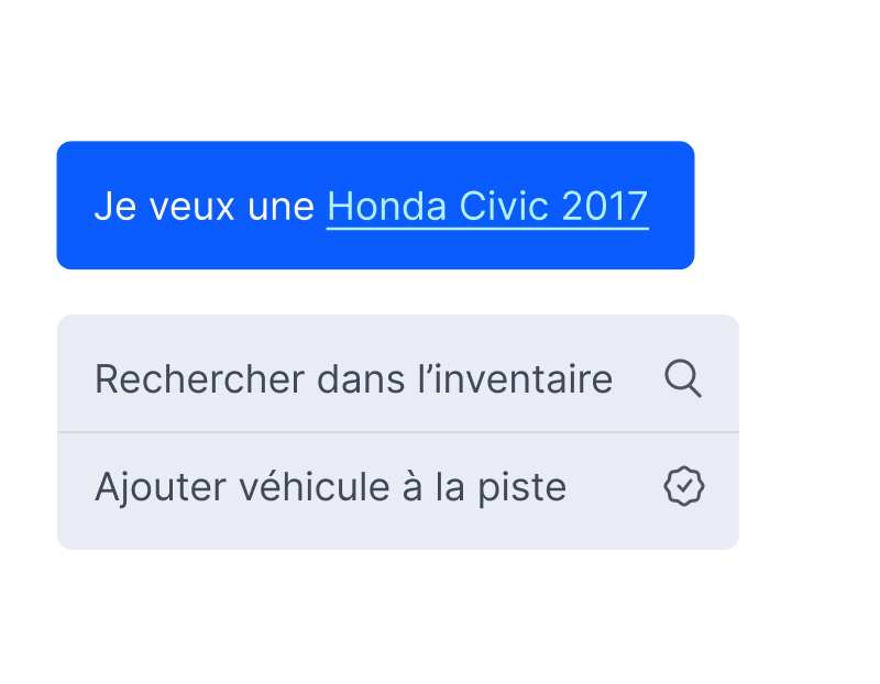 Image affichant comment ajouter des pistes à partir d’une conversation.